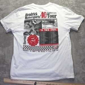 Hendrick Motorsports 40th Anniversary Tour T Shirt Mens XL White NASCAR Racing‎